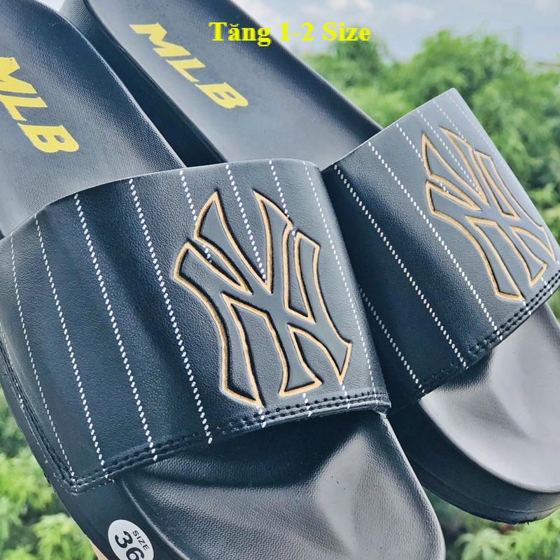Dép unisex 𝐌𝐋𝐁 𝐍𝐘❤️FREESHIP + Hộp❤️ dép mlb quai ngang thể thao nam nữ, kèm tem tag mác đầy đủ, mlb Ny trơn