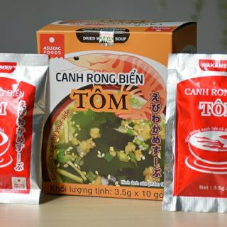 Combo 5 hộp (50 gói)  canh rong biển Tôm _ ASUZAC NHẬT BẢN