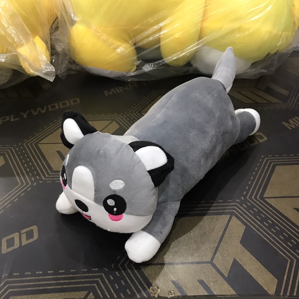 Gấu bông mèo husky thú bông cho bé vải bông mềm mịn co giãn 4 chiều bông gòn 7d trắng tinh khiết TK40