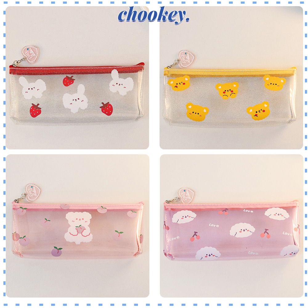 Túi Đựng Bút Trong Suốt Đa Năng Họa Tiết Động Vật Dễ Thương