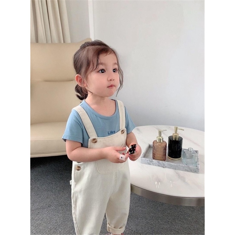 Quần yếm ống dài Kaki Cotton cho bé trai bé gái từ 12kg đến 27kg phong cách Hàn Quốc thời trang trẻ em Dream House