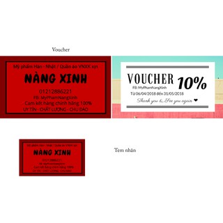 Bộ sẩn phẩm tem nhãn và name card in theo yêu cầu