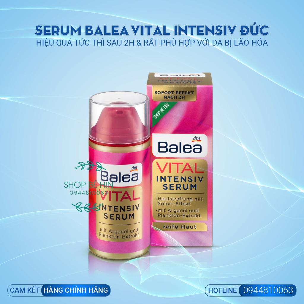 Serum Balea Vital Intensiv chống lão hóa, giảm thâm nám chuyên sâu, 30ml, Hàng Đức chính hãng