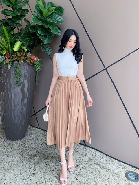Chân váy dài xếp li đai eo CV605 KYMIE | BigBuy360 - bigbuy360.vn