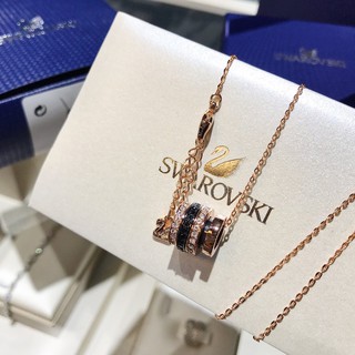 [Original] 5152857 Swarovski Four-ring Transport Bead Rose gold crystal necklace clavicle S925 silver fashion jewelry