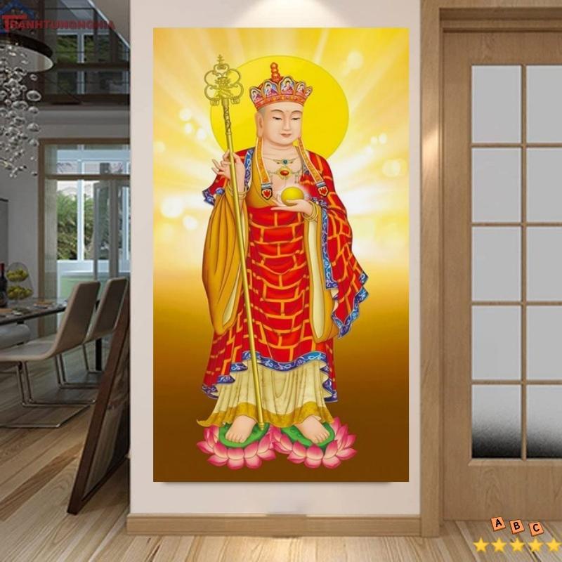 Tranh đính đá phật địa tạng vương bồ tát KT:50x80cm