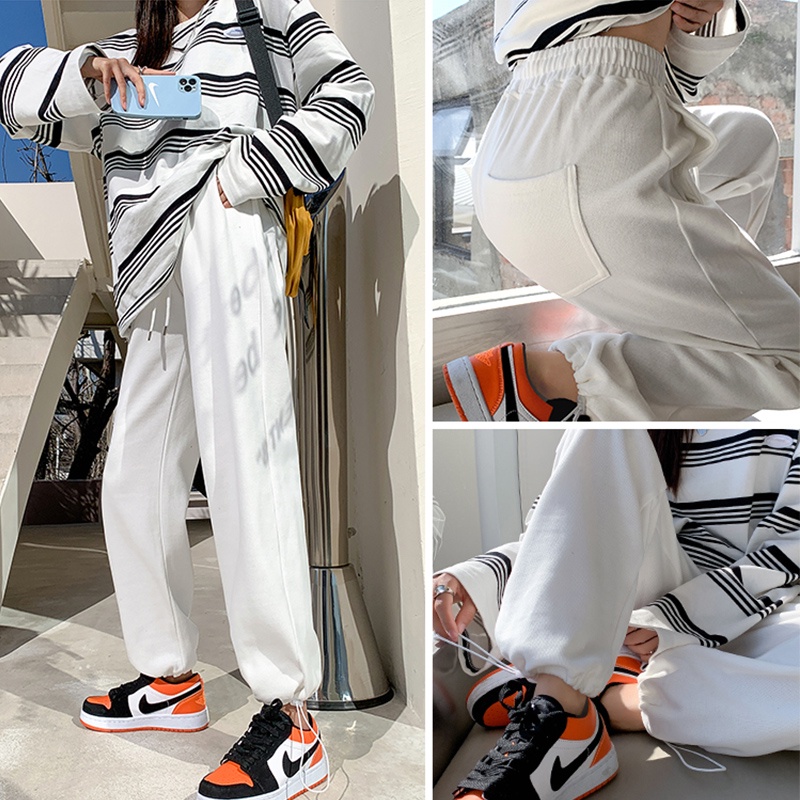 NRVP Quần thể thao ống rộng phong cách thời trang Hàn Quốc dành cho nam và nữ