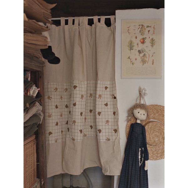 𝑹𝒆̀𝒎 𝑮𝒂̂́𝒖 𝑵𝒂̂𝒖 - Rèm thô mộc + Xô Muslin organic.