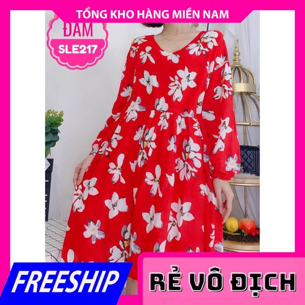 ĐẦM HOA QUẢNG CHÂU CỰC XINH (SLE217) ⚡ HÀNG ĐẸP ⚡CHUYÊN SỈ - GIÁ TỐT