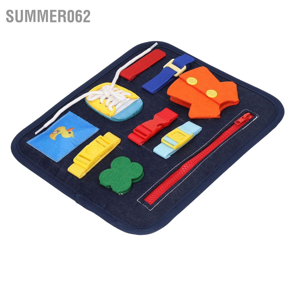[Hàng Sẵn] Bảng vui chơi dành cho trẻ em Giáo dục sớm Giáo dục Khai sáng Đồ chơi Giáo dục Trẻ em Nút quần áo Túi nỉ【Summer062】