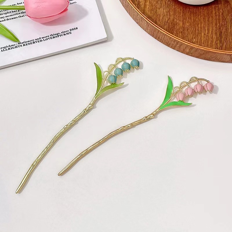 Kẹp Tóc Hình Hoa Tulip Bằng Kim Loại Thời Trang Hàn Quốc Cho Nữ
