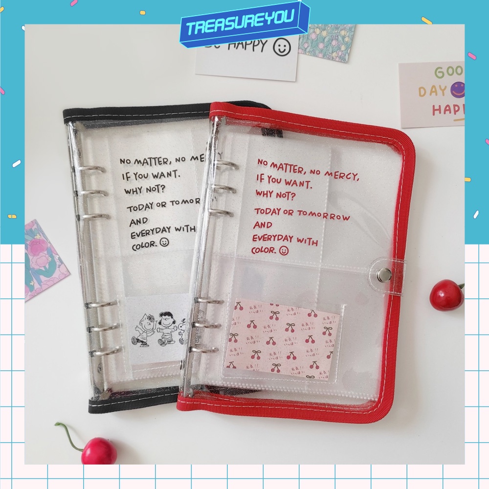 Binder nhũ sổ đựng card size A5 có nút bấm
