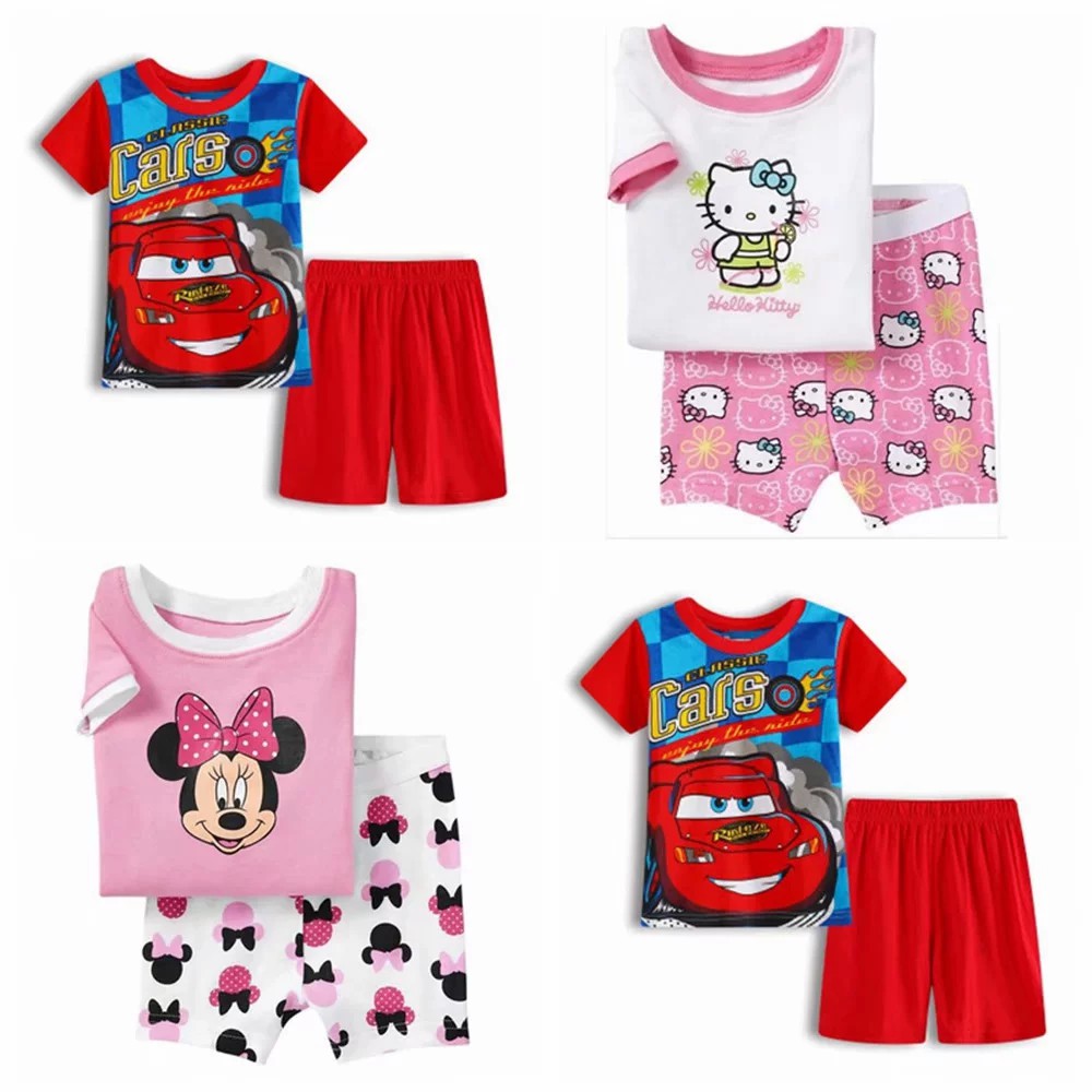 Set áo thun tay ngắn &amp; quần short ngủ cho bé gái in hình chuột Minnie