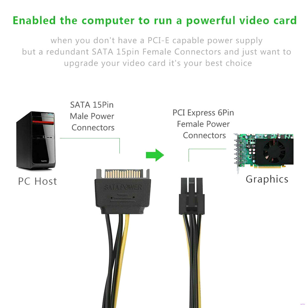 Dây Cáp Nguồn Sata 15-pin Đến 6-pin