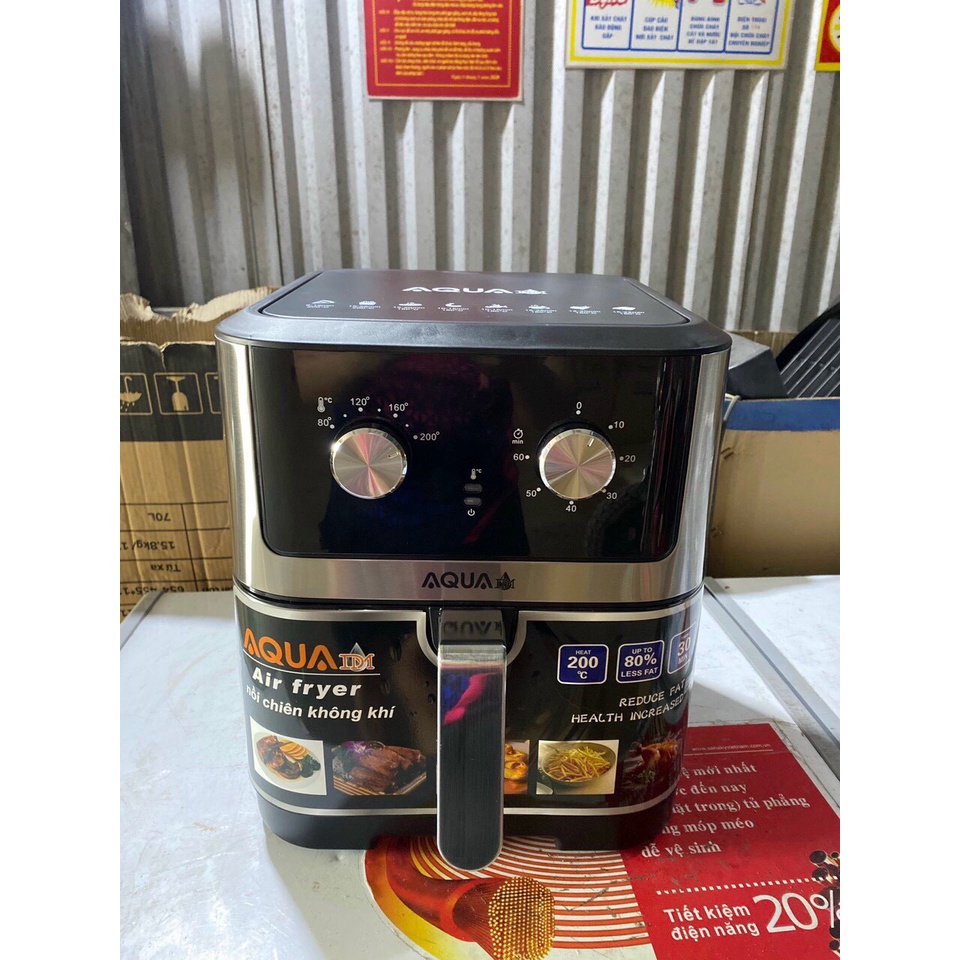 Nồi chiên không dầu AQUA 9.5L - bảo hành 12 tháng - mặt kính
