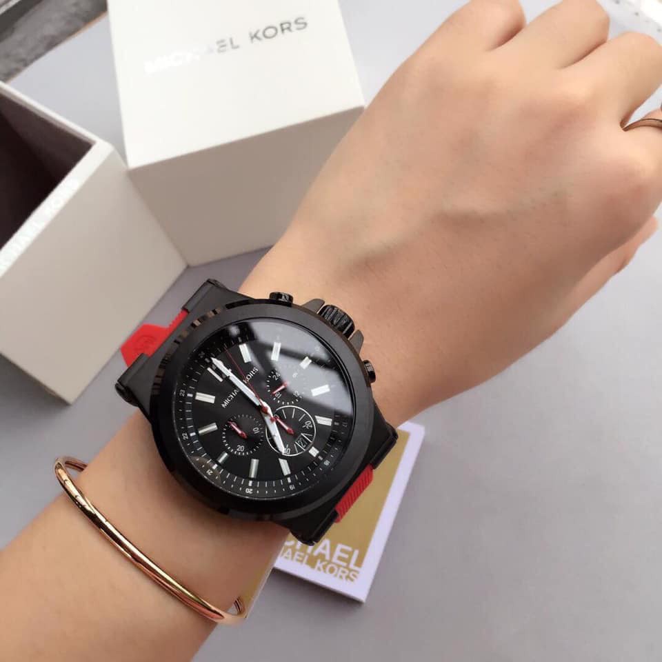 ĐỒNG HỒ NAM MICHAEL KORS DYLAN CHRONOGRAPH , DÂY CAO SU ĐỦ MÀU , SIZE 48MM