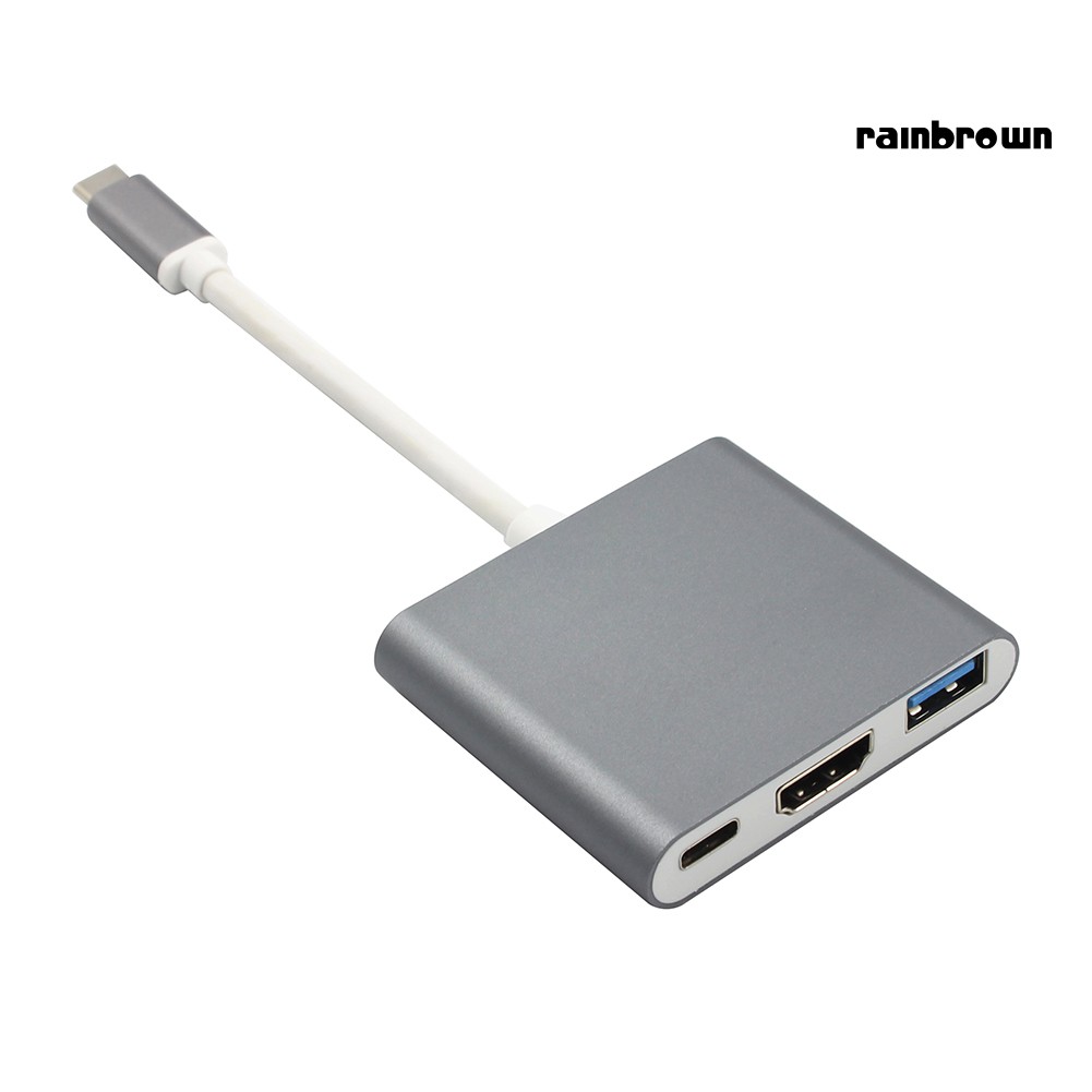 Bộ Chuyển Đổi 3 Trong 1 Usb 3.1 Type-C Sang 4k Uhd Hdmi Usb-C Hub Cho Macbook