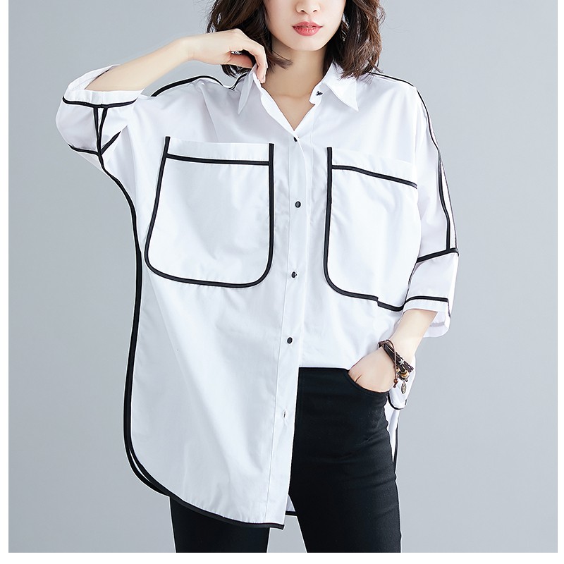 áo sơ mi ulzzang túi viền nam nữ đủ size 50-100kg