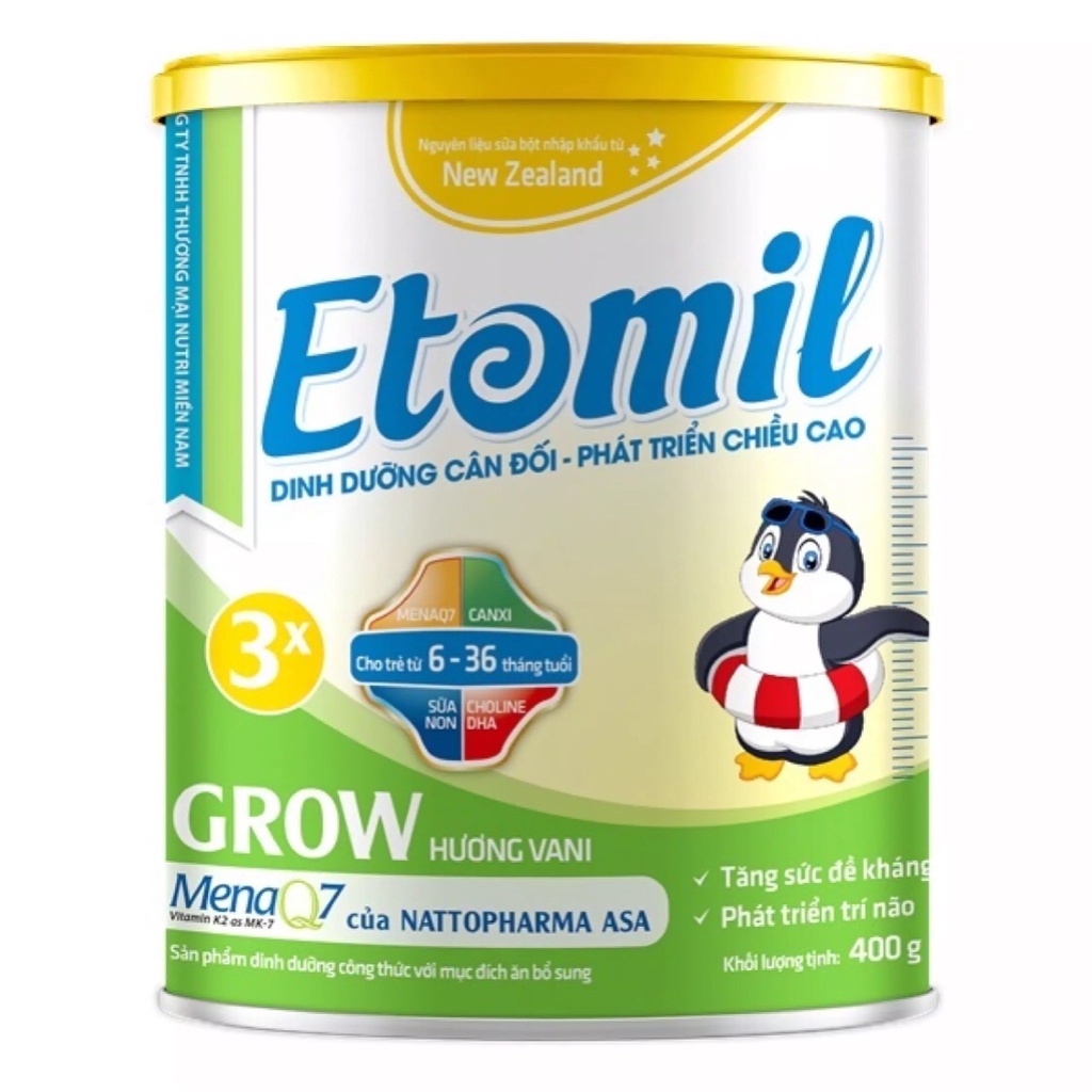 [HSD T5-2023] Sữa bột ETOMIL 3X GROW - Hộp 700gr