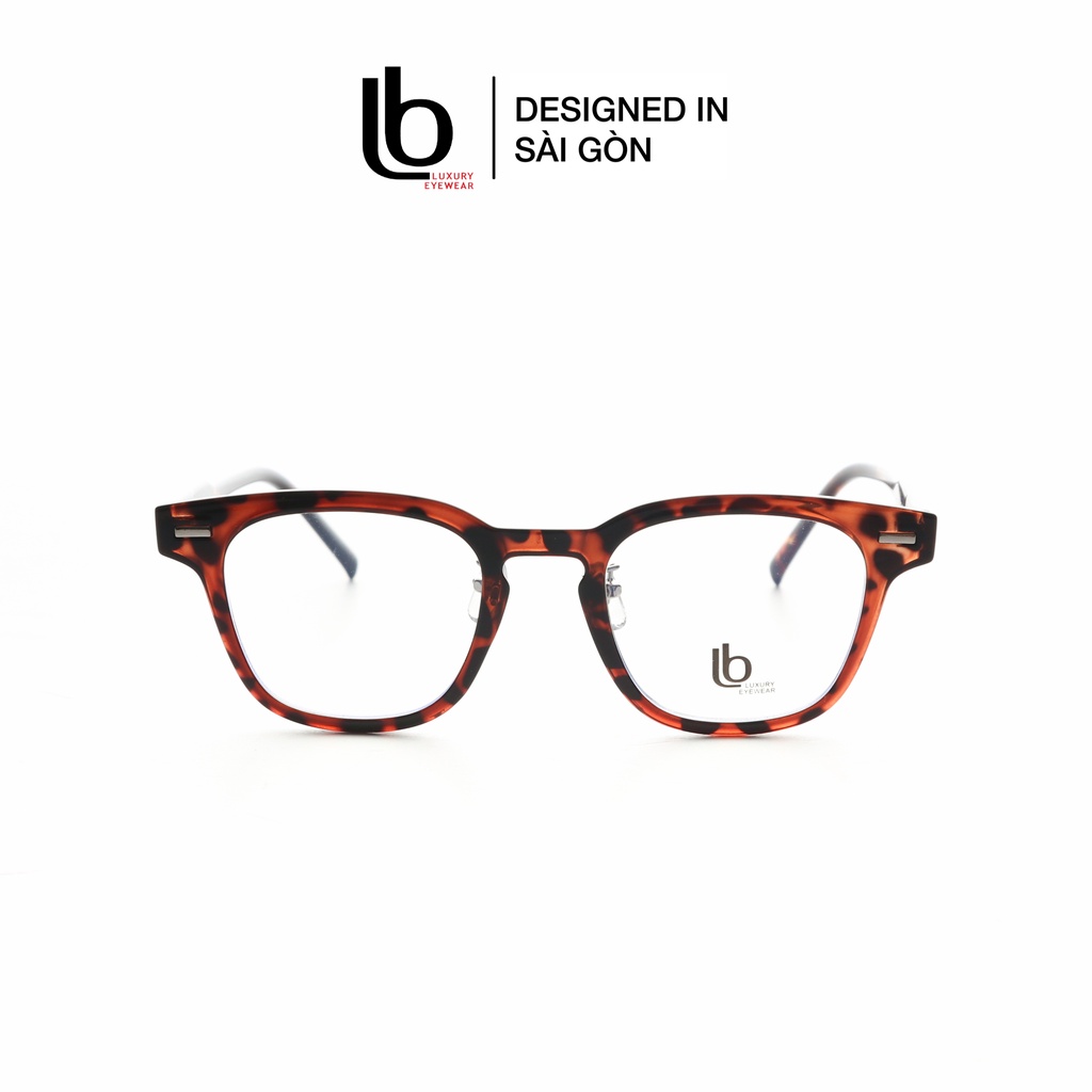 Gọng kính cận LB Luxury Eyewear  LBE KBT 98 310 Nhựa dáng Bầu Vuông nam nữ - đồi mồi, ghi, trong suốt, đen