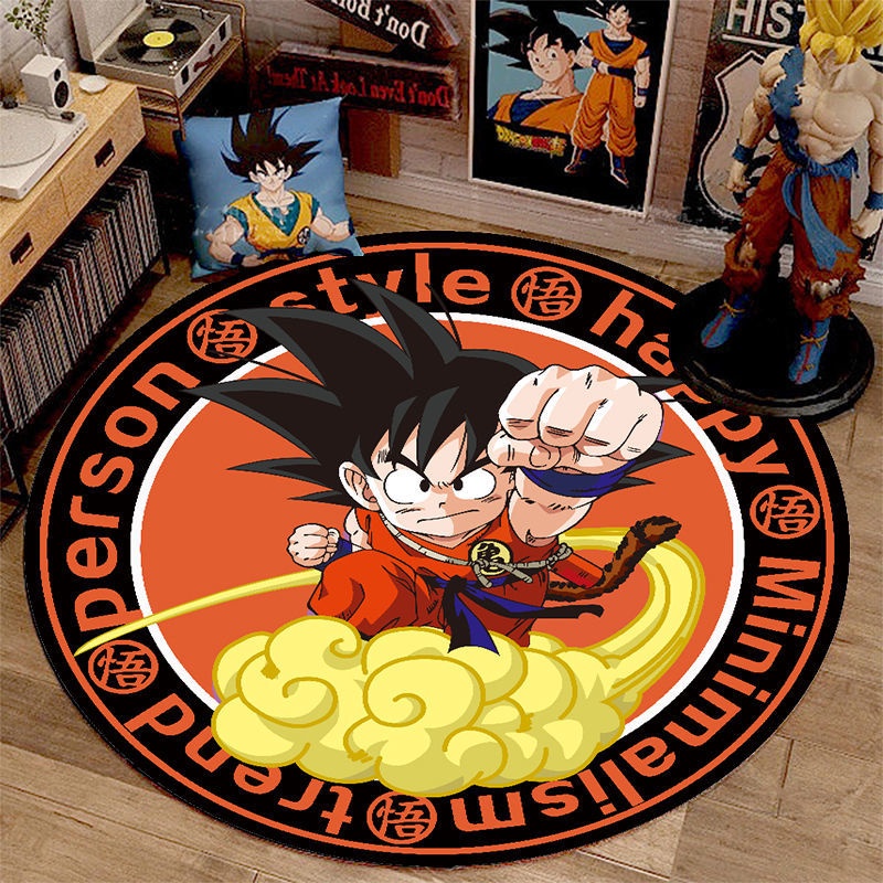 Thảm Lông Hình Tròn In Hình Nhân Vật Trong Dragon Ball