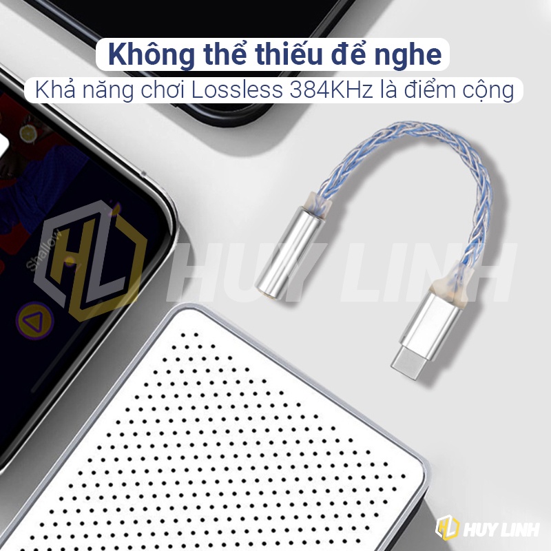 Cáp chuyển đổi âm thanh Jcally JM6 Type-C sang 3.5mm Cx31993 Hifi DAC 3.5mm