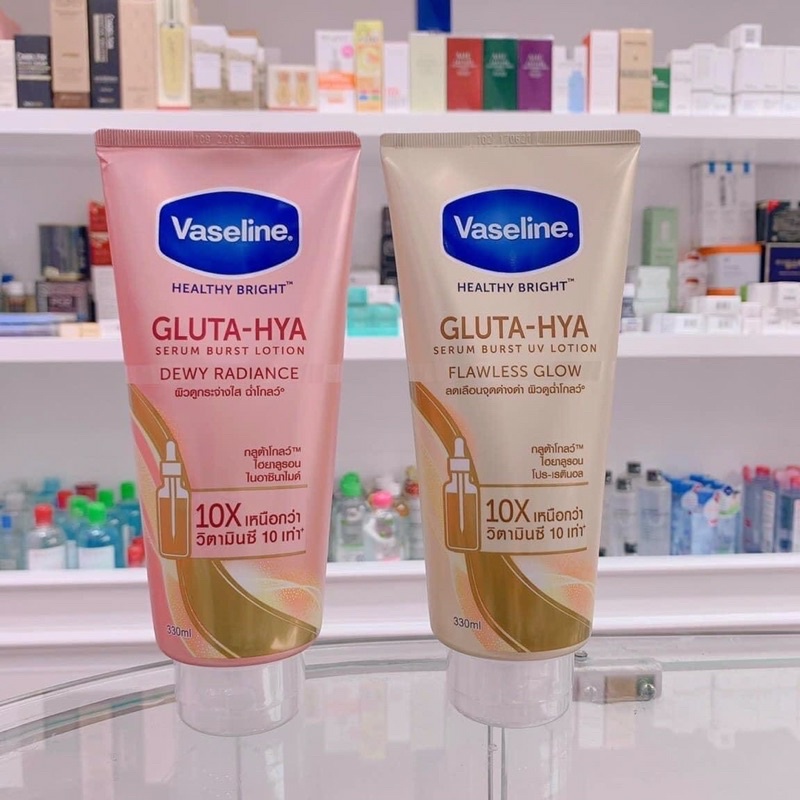 Sữa dưỡng thể trắng da Vaseline Healthy Bright Gluta HYA Serum Burst Lotion 10X Thái Lan 330ml