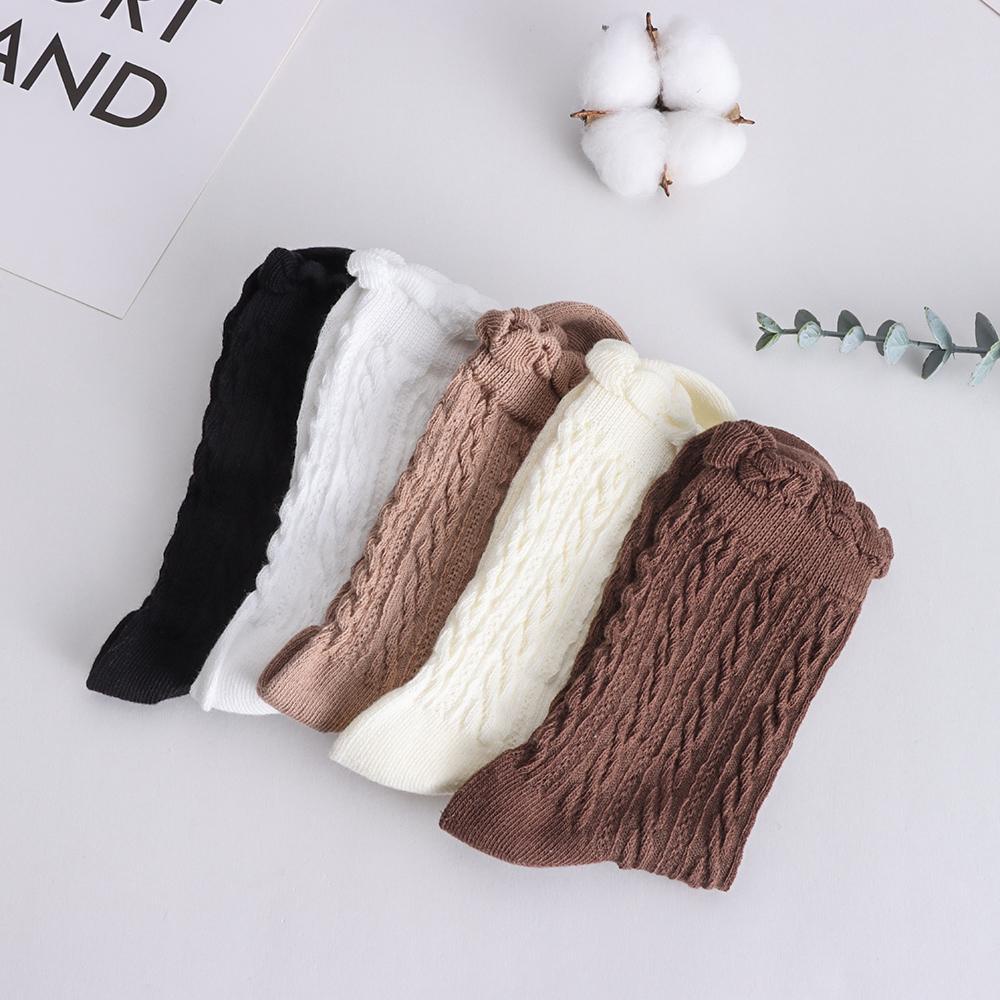 Vớ Dài Đa Năng Màu Sắc Đơn Giản Phối Ren Phong Cách Lolita