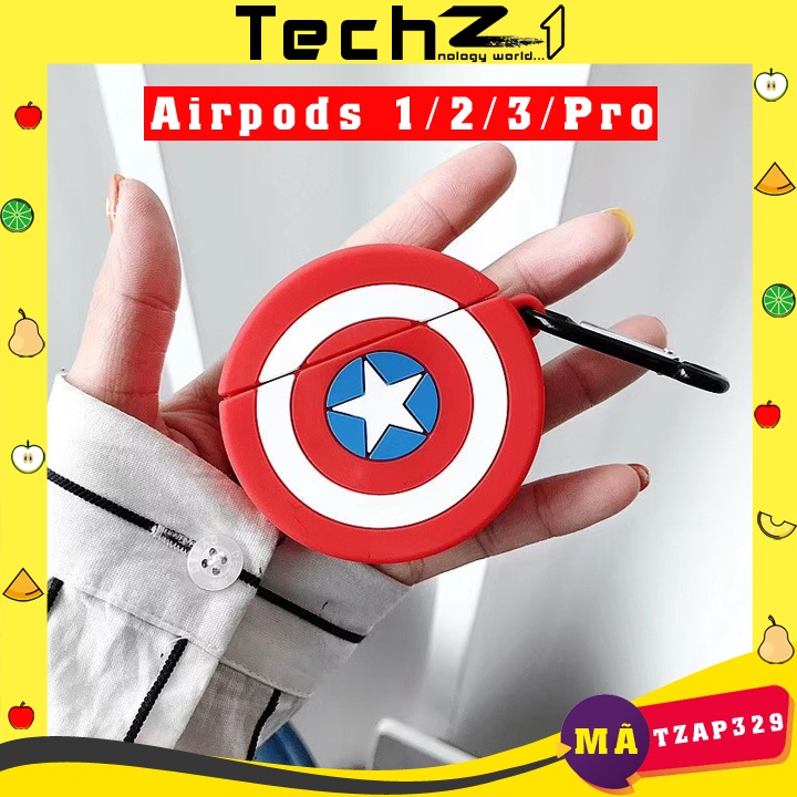 Case Airpods 1/2/3/Pro Khiên C.A.P.T.A.I.N, Ốp Airpods cực đỉnh - Mã TZAP329