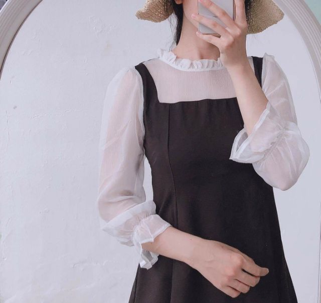 ĐẦM YẾM PHỐI TAY VOA TRẮNG NHẸ XINH MAY LIỀN | BigBuy360 - bigbuy360.vn