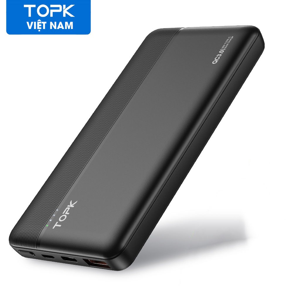 Sạc Dự Phòng TOPK I1015P 18W QC3.0 10000mAh Hỗ Trợ Sạc Nhanh