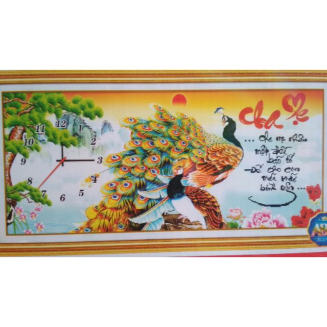 Tranh đá đồng hồ cha mẹ df302