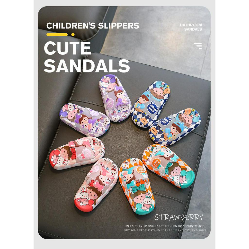 Dép bé gái Dép Đi Trong Nhà Tắm Chống Trượt Họa Tiết Hoạt Hình Dễ Thương Cho Bé