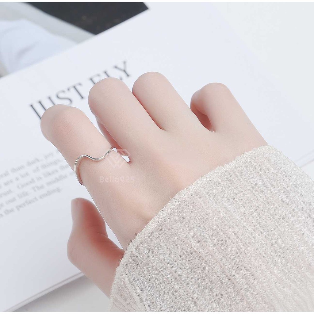 Nhẫn nữ Bella925 D080 hình xoắn cá tính nhẫn bạc freesize hàng hộp