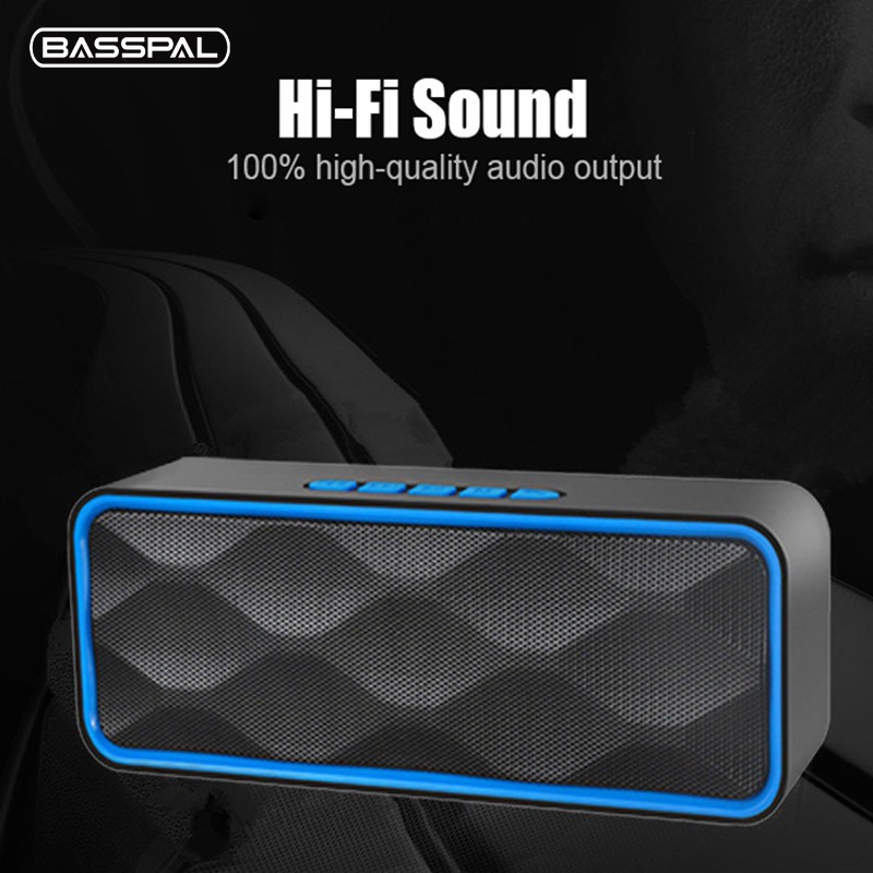 Loa mini Basspal SC211 kết nối bluetooh hỗ trợ AUX FM thẻ TF phát âm thanh HIFI siêu trầm