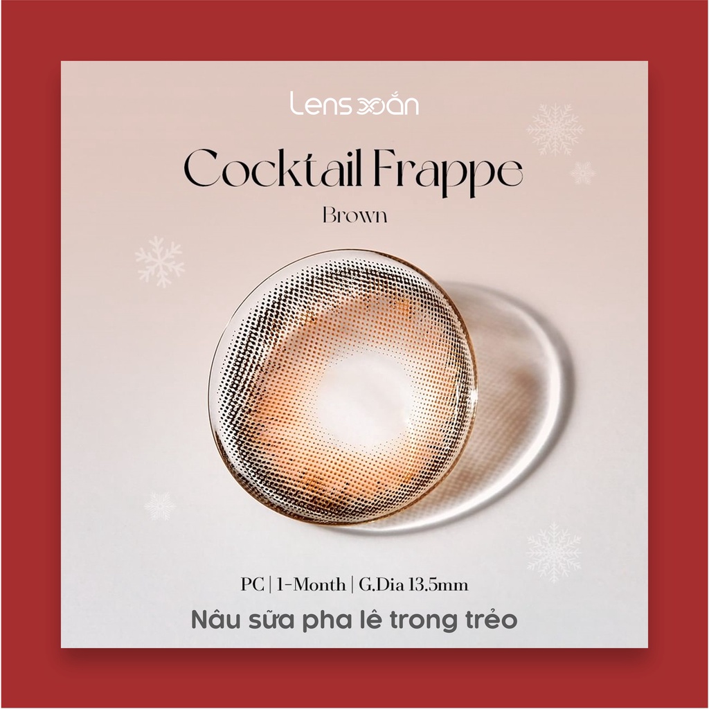KÍNH ÁP TRÒNG COCKTAIL FRAPPE BROWN CỦA LENS ME: Lens nâu sữa hiệu ứng pha lê trong trẻo | Lens Xoắn