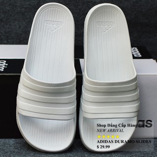 Dép Adidas Duramo chính hãng màu trắng sọc bóng