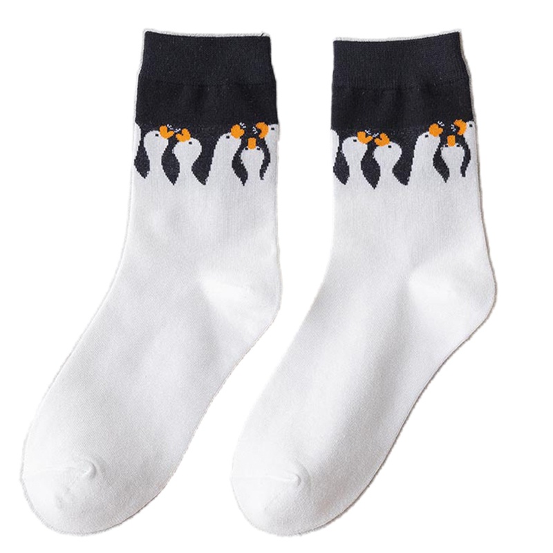 Tất Cotton In Họa Tiết Vịt Hoạt Hình Vui Nhộn Cho Nữ