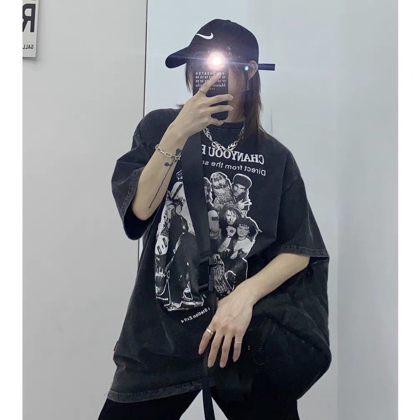 Áo thun wash WISEN CHANYOOU áo phông wash loang form rộng nam nữ unisex