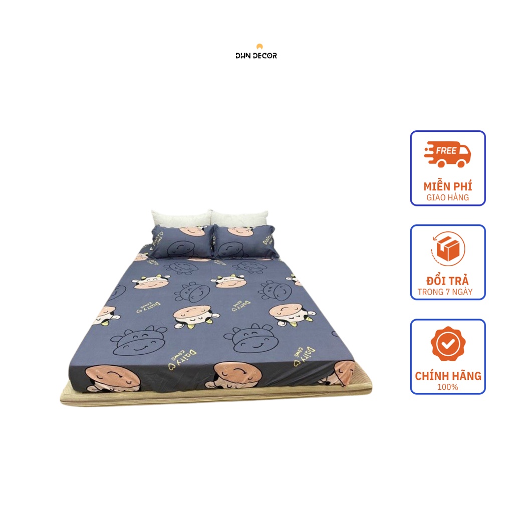 combo 3 món vỏ gối nằm+grap trải giường họa tiết cute