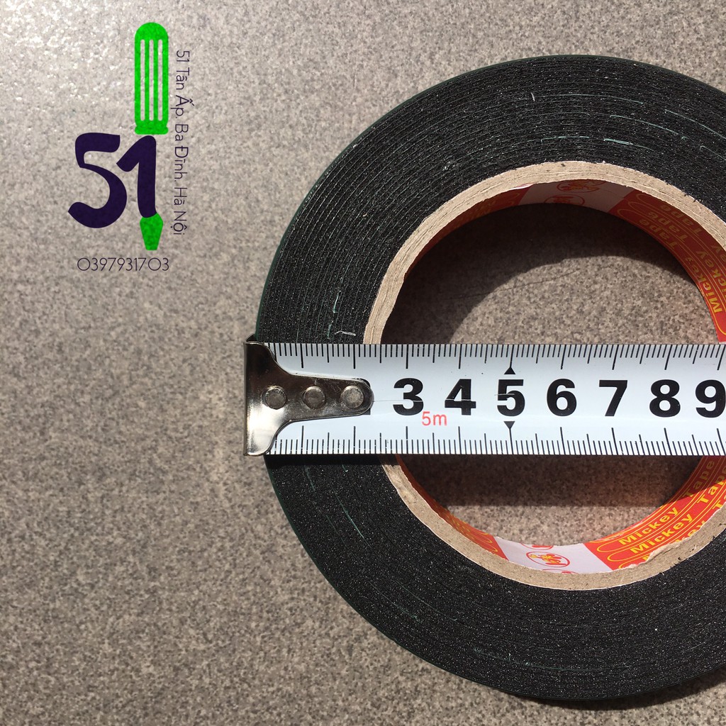 Băng dính 2 mặt xốp đen bản to - bản nhỏ | Băng keo