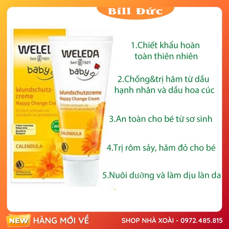 [Hàng nội địa Đức] Kem chống hăm WELEDA dòng hữu cơ cao cấp cho bé của Đức- Date mới nhất