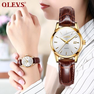 Đồng hồ đeo tay OLevs dây da thời trang cho Nữ