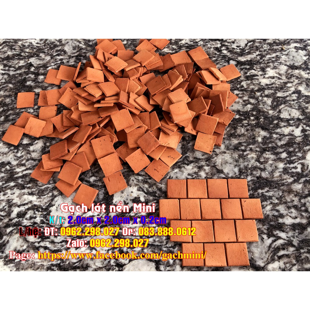 Gạch Mini, lát nền mini (set 340 viên), xây nhà mini, mô hình tiểu cảnh, trang trí sân vườn
