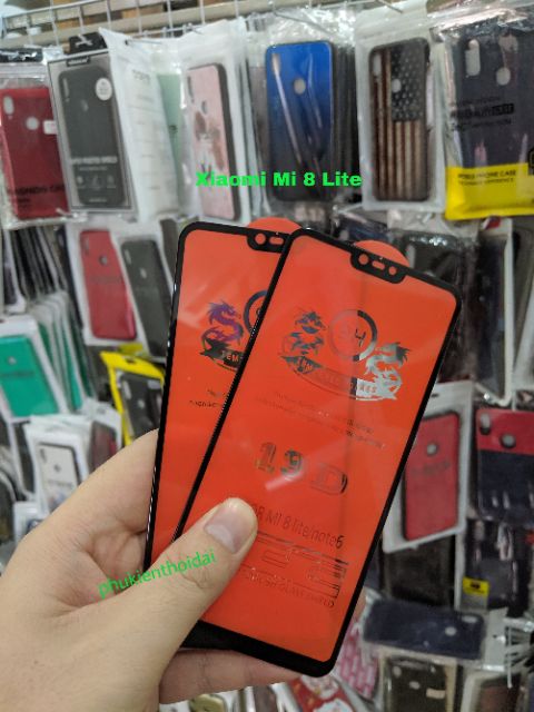 Cường lực 19D Xiaomi Mi 8 Lite full màn full keo chất đẹp ôm màn 2.5D