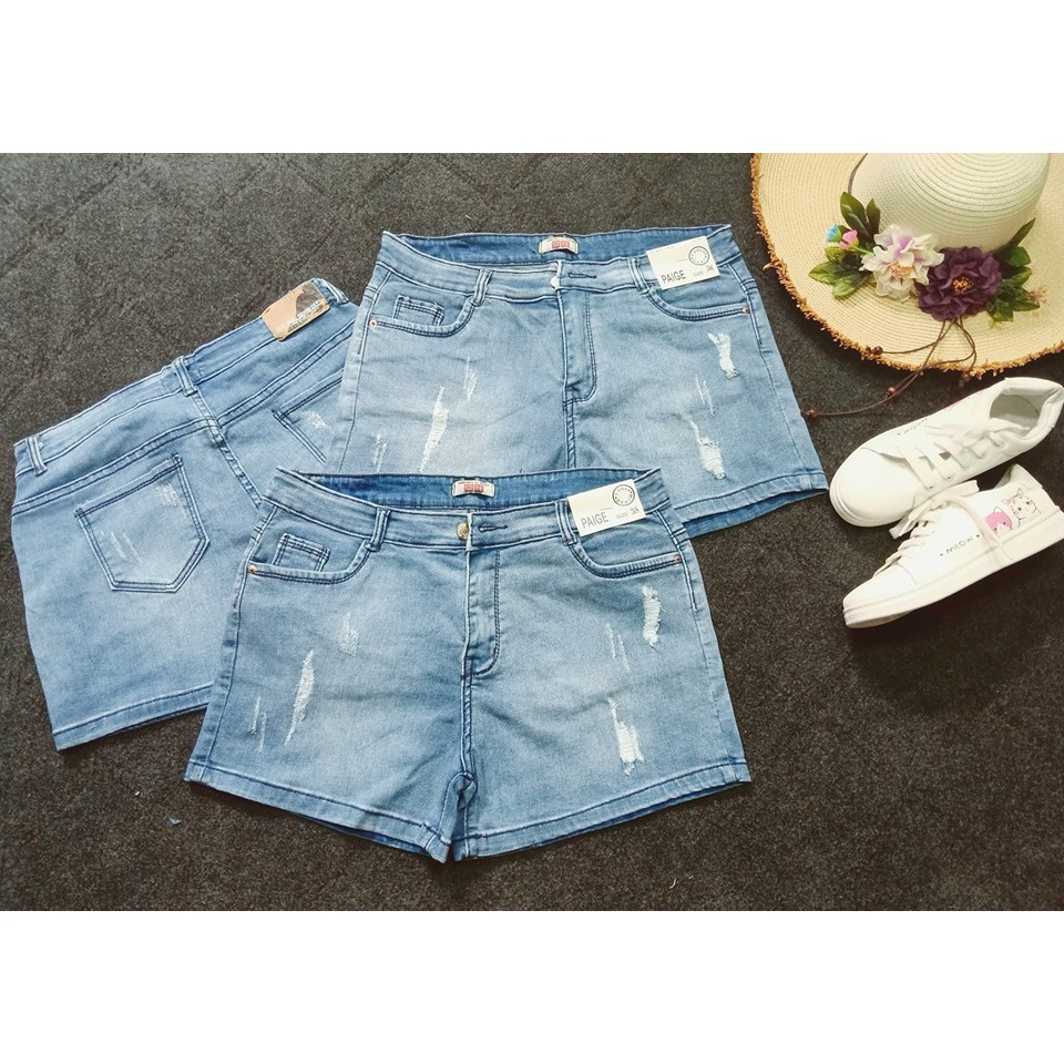 Quần Sọt Jean Nữ Rách Nhẹ Size Đại Co Giãn | BigBuy360 - bigbuy360.vn