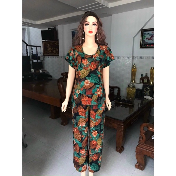 Đồ bộ tole lanh ống rộng trung niên