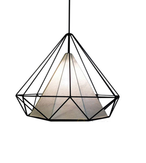 Đèn thả trang trí lồng sắt hình kim cương phi 25* 25( chưa bóng)