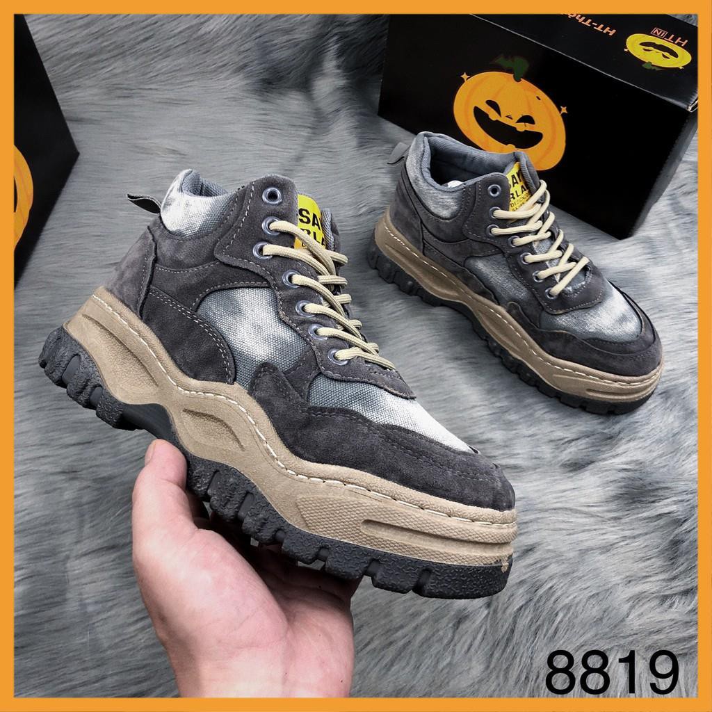 Giày sneaker nam, giày thể thao cổ cao Da lỳ chống xước phong cách cực ngầu