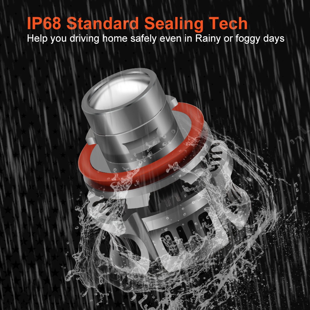 2Pcs Đèn Pha Led Xe Hơi H11 H8 H9 9005 HB3 9006 HB4 Bóng đèn Led Máy chiếu Laser Đèn pha / Đèn sương mù ô tô